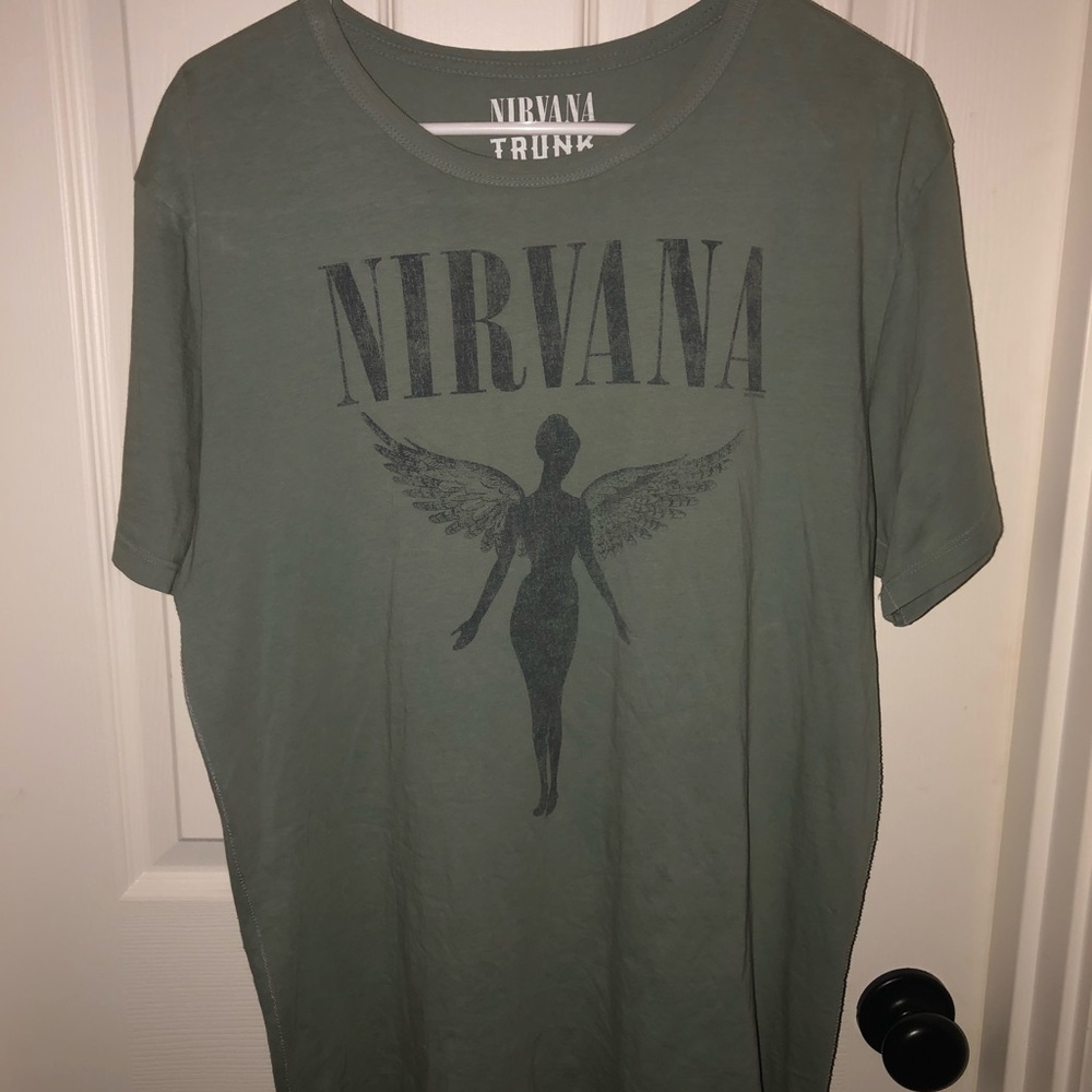 Free People Green Nirvana Graphic Tee Shirt!!